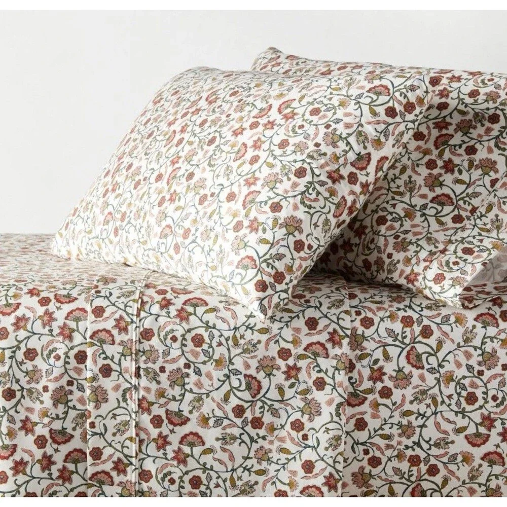 Twin/Twin XL 400 Thread Count Performance Sheet Set Warm Floral - Threshold NEW